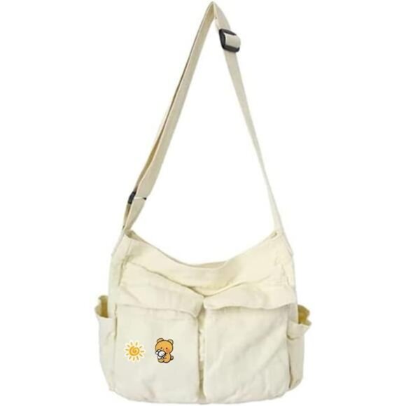Accessories - Canvas Messenger Bag White